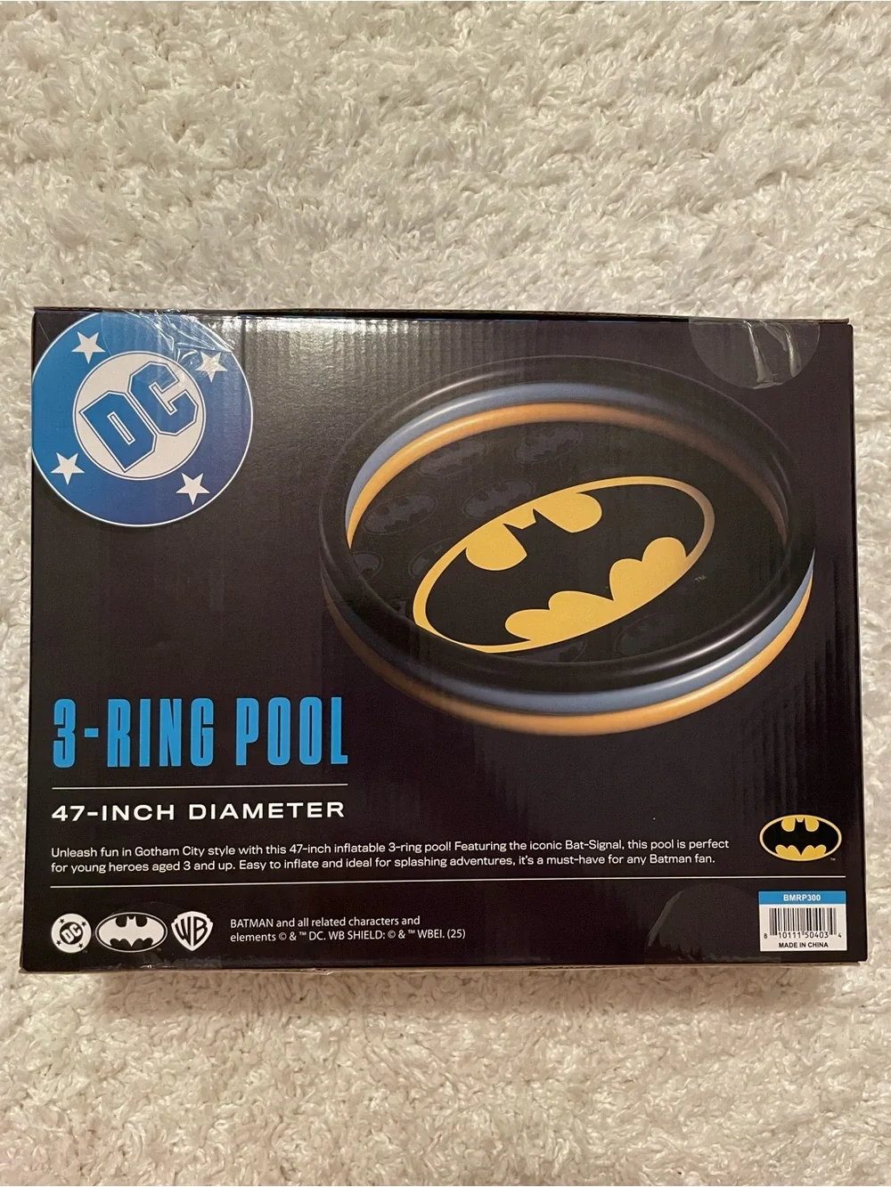 DC Comics Batman 3-Ring Inflatable Swimming Pool New in Box